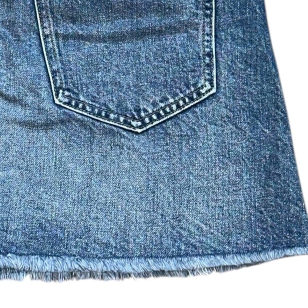 We The Free People Zip It Up Mini Denim Skirt Size 29 Raw Hem Cotton Summer - Picture 4 of 6